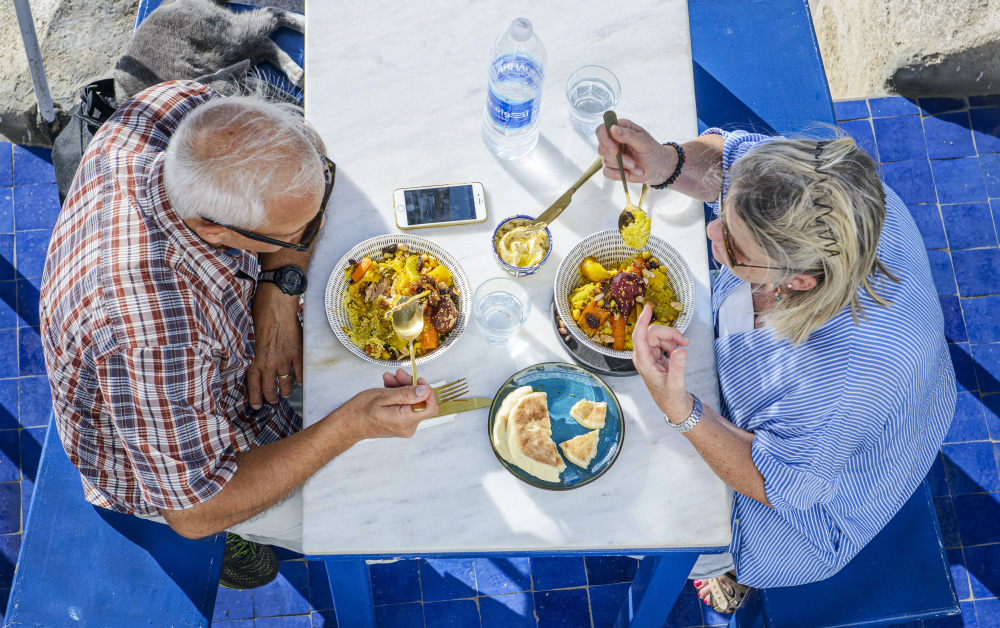 Lunsj p� dagstur til Tanger